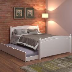 Cama Casal com Cama Auxiliar De Madeira Woodstore