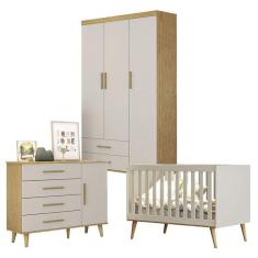 Quarto de Bebê Ludmila Off White Bétula - Carolina Baby