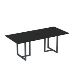 Mesa de Reunião Retangular com Power Box 200x90cm Mr2000p25tub Preto/Grafito