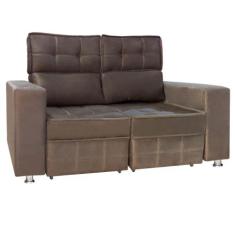 Sofá Retrátil e Reclinável 2 Lugares Londres 1.60cm com Molas Suede Sp
