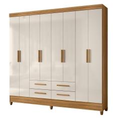 Guarda Roupa Casal Flórida 8 Portas E 4 Gavetas Freijó Off White - Moval Freijó Off White