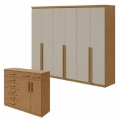 Conjunto de Guarda-roupa Alonzo e Cômoda Toronto - Móveis Lopas