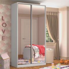 Guarda-Roupa Solteiro 2 Portas com Espelho 3 Gavetas