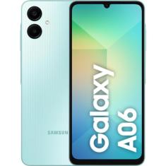 Smartphone Samsung Galaxy A06 128GB 4GB RAM Tela 6,7" Câmera Traseira 50+2MP Frontal 8MP Verde Claro