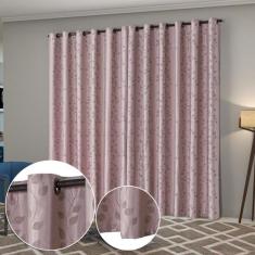 Cortina Atena 3m x 2,80m Jacquard Semi Blackout Rosê - Paulo Cezar Enx