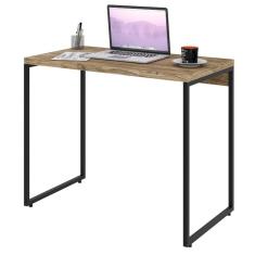Mesa de Escritório Escrivaninha Retangular Dynamica Industrial sem Gavetas MDF 90cm Amadeirado