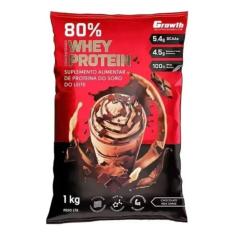 Whey Protein Concentrado 80%(1kg) -growth Supplements Milk Shake de Chocolate