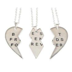 Colar Best Friends Sempre Amigas Amizade Folheado 3 Pçs B27 - Milena J