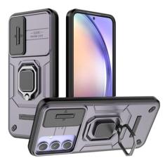 SORAKA Capa para Samsung Galaxy A54 5G com suporte de anel e tampa deslizante para câmara capa Samsung A54 5G com placa metálica para suporte magnético de carro capa de dupla camada em PC e TPU