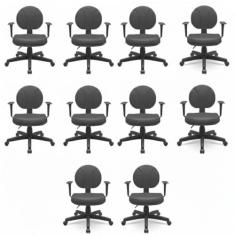 Kit 10 Cadeiras para Escritório Ergonômica Executiva Operativa NR17 - 