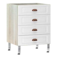 Balcão De Cozinha S/ Tampo 60cm 4 Gavetas Agatha Legno Crem