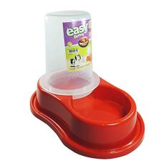 Furacão Pet Comedouro Plástica Anti-Formiga Autom. Com Dosador Tamanho P Vermelho Para Cães