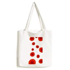 Bolsa de lona abstrata com estampa de flores e círculos vermelhos bolsa de compras casual bolsa de mão