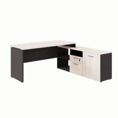 Mesa de Escritório Yaris 1 PT 2 GV Carvalho Berlin e Preta