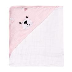 Papi Textil Toalha De Banho Urso Soft Bordados Karinho C/Capuz De Canto 80Cm X 80Cm Contem 01 Un