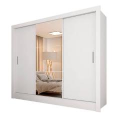 Roupeiro 3 Portas Casal Com 3 Espelhos Aurora Branco - M. Arapongas