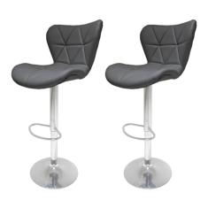 Kit 2 Banquetas Giratórias Formiga Cinza