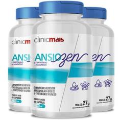 Kit 3 ANSIOZEN L-Triptofano e Magnésio ClinicMais 60 cápsulas - Chá Ma