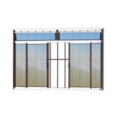 Janela Plus 4 Folhas com Bandeira e Grade Vidro Reflex 100cm X 120cm B