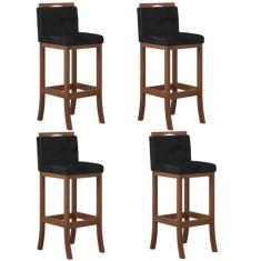 Conjunto 4 Banquetas Alta em Madeira Maciça Londres CCS - CCS Interior