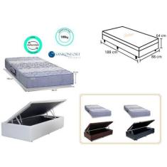 Conjunto Cama Box Baú Solteiro + Colchão Espuma Ortopédico Dupla face 