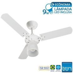 Ventilador de Teto Tron Marbella com 3 Velocidades, Lustre e Função Ex