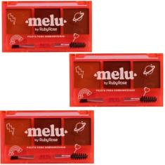 Kit 3 Paleta de Sombra Para Sobrancelhas Melu By Ruby Rose