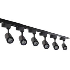 Iluminação com Trilho Eletrificado Preto 3m + 6 Spots 3000K