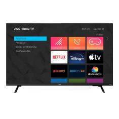 Smart TV LED 32" AOC 32S5135/78G LCD HD com Wi-Fi, 2 USB,3 HDMI,Controle Remoto Aplicativo Roku, Botão Netflix, 60Hz