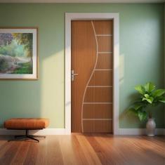 Folha de Porta Madeira Decorada 210x90cm Espessura 3,5cm Cantareira MG