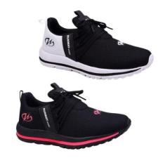 Kit 2 Pares Tênis Esportivo Academia Runway Running Feminino-Feminino