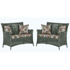 2 Sofás Área Externa Igapó Alumínio Pintura Preta Corda Náutica Estofa