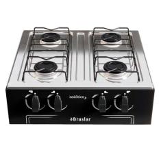 Fogão Cooktop de Mesa Portátil a Gás 4 Bocas Braslar Asiático Junior, 