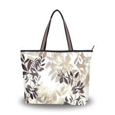 Bolsa de ombro My Daily feminina abstrata com folhas de aquarela, Multi, Medium