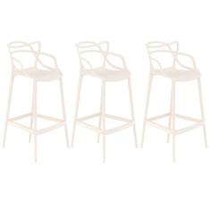 Kit 3 banquetas altas bancada cozinha Masters Allegra