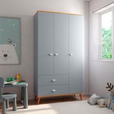 Guarda-Roupa Infantil Bartira Ternura com 3 Portas, 2 Gavetas - 106,8 cm de Largura