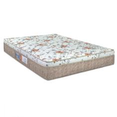 Colchao Queen Ortopedico Eps D45 158x198x25 Bege Com Branco Floral Laranja Portobel Bege Com Branco
