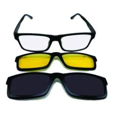 Óculos De Sol Clipon Quadrado 3 X 1 Polarizado + Night Drive - Redex