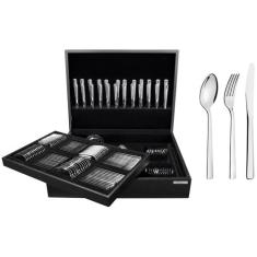 Faqueiro Tramontina Inox Oslo com Estojo 101 Peças, Prata, 101