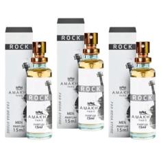 Kit 3 Perfume Rock Masculino Amakha Paris Bolso Ou Bolsa