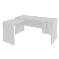 Mesa para Home Office com 03 Gavetas Branco -Tecno Mobili, Branco