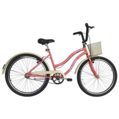 Bicicleta Retro Vintage Aro 26 Feminina Beach Salmão - Dalannio Bike