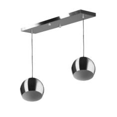 Lustre Pendente Bola Duplo Base Retangular Escovado - MARRYLUZ