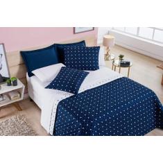 Jogo De Cama Cobre Leito Solteiro 2 Peças 200 Fios Bolinhas Petit Poá 
