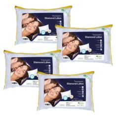 Kit com 4 Travesseiros Diamond - Médio - Theva