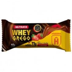 Whey Grego Bar (40g) - Sabor: Dulce de Leche e Morango - Nutrata