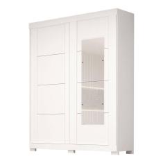 Guarda Roupa Casal 100% Mdf Com Espelho 2 Portas 2 Gavetas Helena Prime Acp Móveis Branco