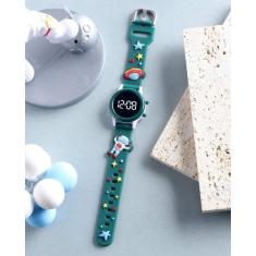 Relógio Infantil Digital Led Redondo pulseira silicone Desenho animado 3D flor urso eletrônico esporte Lançamento moda