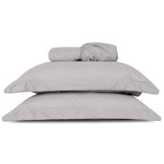 Jogo De Lençol Casal Padrão Slim Percal 200 Fios 3 Peças - Cinza