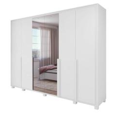 Guarda Roupa Easy Space 6 Portas C/Espelho Branco Lopas - Móveis Lopas